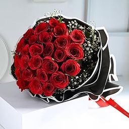 FlowerAura Fresh Live Flower Bouquet of 24 Red Roses Flowers For Birthday Gift, Anniversary Gift, Valentine's Day Gift For Boyfriend, Girlfriend, Wife & Husband (Same Day Delivery)-22