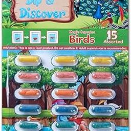 Dip & Discover 15 Pcs. Birds Grow in Water Magic Capsules Made in India Surprise Toy Summer Fun Birthday Gift Real Designs & Bright Colours for Boys & Girls (1 Pack)-21