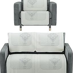 Kuber Industries (Set of 6) Stylish & Durable Cotton Sofa Covers 2+1 Seater | Washable Sofa Protector/Mat & Slipcover for Living Room & Office | Plain Maple Flower - Off White-image-23
