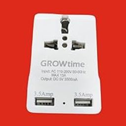 A Aaradhya Dual USB Charger with Universal 2-Pin and 3-Pin Socket – Worldwide Adapter with 10A Indian Plug (White)-52