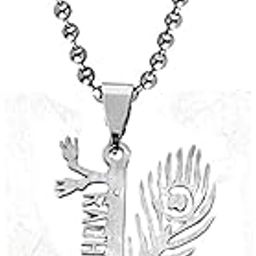Lord Radhe Krishna Stainless Steel Bead Chain Pendnet for Men and Women-image-22