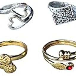 Women & Girls Metal Plated Fancy Toe Ring Adjustable Bichiya/Leg Finger Ring-Combo-4 (A_C_P_110783_Multicolor)-image-71