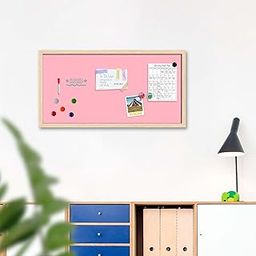 ArtzFolio Pinks Family Light Pink Colour | Framed Magnetic Dry Erase White Board | Includes Sticky Notes, Magnet Buttons & Markers | Natural Brown Frame | 30 x 15 inch (76 x 38 cms)-image-27