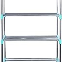 HOUSEOMATIC Stainless Steel Multifunctional/Multipurpose Storage Shelves/Rack/Stand for Home/Office/Kitchen/Balcony/Bathroom/Study Room (Cyan Blue) (6 Layer)-image-53