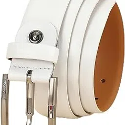 gil Genuine Leather Belt 34 mm wide for Men Stylish Branded Buckle White Color Formal & Casual Belt Pack Of 1 size 32-44-picture-23