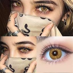 Diamond Eye Contact lens Hazel color eye contact lens with case and solution zero power for girls women-picture-26