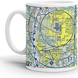 Washington DULLES Intl Airport (IAD), Saarinen Circle, Dulles, VA, USA FAA Sectional Aeronautical Charts Chart Mug, 11oz-picture-21