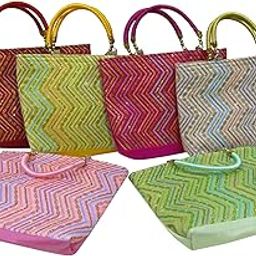 Wave Embroidery Potli Bags For Return Gifts For Women Bulk Menhadi, Haldi, Sangeet, Engagement, Pooja, Wedding Favor Bags-25