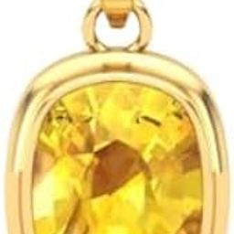 Stylish Gold Guru Ratna Pukhraj Stone Locket Original Certified येलो सफायर स्टोन गोल्ड पेंडेंट Pure Kanakapushyaragam Har Necklace Ceylon Yellow Sapphire Pendant For Men & Women-58