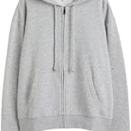 Solid Long Sleeves Hooded Neck Sweatshirt with Kangaroo Pocket Zipper Jacket for Women's-image-39