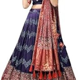 Womens' Wear Tussar Silk With Patola Printed Lehenga Choli (SHATKON)-picture-15