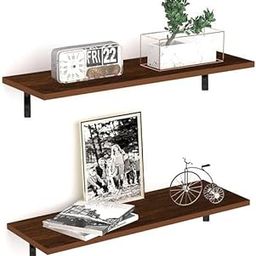 Floating Wall Shelves, Rustic Wooden Design, for Living Spaces, Trophy Stand (Set of one)-image-23