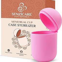 Senziwash Menstrual Cup Sterilizer Case | Easy-To-Use | Kills 99% Of Germs In 3 Minutes | Microwave Friendly | Reusable Silicone Sterilizing Holder (Sterilizer & Case (Pink))-4