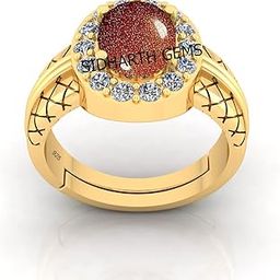 Natural Certified Unheated Untreatet 10.00 Ratti A+ Quality Natural Sunstone Sunsitara Gemstone Gold Plating Ring for Women's and Men's-image-85