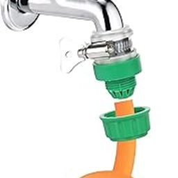 Garbnoire Heavy Duty Hose Pipe Fitting Standard Size 1/2 inch Tap Connector For Water Pipe, Car, Bike Washing Accessories,Universal Adjustable Adapter Suitable Connecting Hose Pipe Green,Pack of 1-32