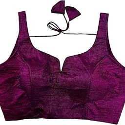 Women's Heavy Phantom Silk Bollywood Style Sleeveless Trendy Blouse(Veda)-image-68