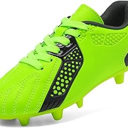 Boys Hz19006k Soccer Football Cleats Shoes Neon Green Black Size 11 M US Little Kid-image-2