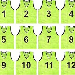 SAS SPORTS 1 to12 Numbered Scrimmage Team Practice Vest, Training Bibs, Soccer Pinnies for Youth, Adult (F-Green, Medium)-image-73
