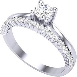 18K White Gold Plated Joan Sterling Silver Ring Studded with Premium Zircon for Women and Girls-image-4