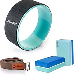 De Jure Fitness Yoga Wheel, Strap & Block Combo – Back Relief Wheel with 8ft Yoga Strap & Yoga Brick for Stretching, Pilates, Flexibility & Physical Therapy – Ideal for Home, Studio & Gym (Black, Blue, Green, Brown)-picture-14