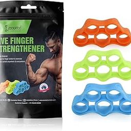 Cockatoo Finger Stretcher Hand Resistance Bands Hand Extensor Exerciser Finger Grip Strengthener Strength Trainer Gripper set for Arthritis Carpal Tunnel Exercise Guitar and Rock Climbing, Pack of 3-picture-9