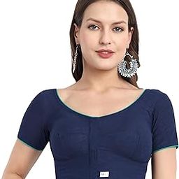 Women's Cotton Short Sleeve Plain Blouse-image-7