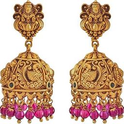 Fashion Jewellery Gold Polished Push Back Jhumkis | Best For Bride, Bridemaids & Special Occasion | Earrings For Women - 181385-image-51