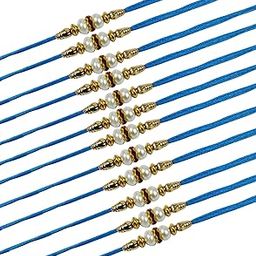 Set Of 12 Pearl Simple Dora Rakhi Set For Brother Bhaiya Bhai Rakhi Gift-image-41