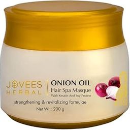 Jovees Herbal Onion Oil Hair Spa Masque With Keratin & Soy Protein For Hair Fall Control & Shiny Hair | Hair Repair Mask for Dry & Damaged Hair 200g-0