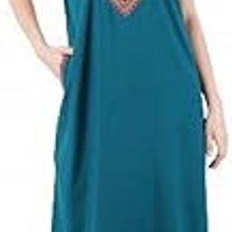 lissybissy Cotton Resham Embroidery Nighty Night Gown Maxi for Women A line-picture-43