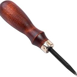 WUTA High Carbon Steel Leather Beveler Tool Sharp Edge Skiving Leather Edge Beveler Wood Handle Leather Craft Keen Edge Cutting Tool for Beveling Size 1,0.8mm-image-65