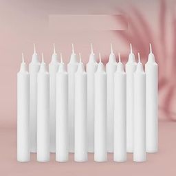 AuraDecor Pack of 14 Stick Candles || Especially Meant for Healing, Chakras, Ritual Candles, Decoration, Lighting, Home Decor || Burning Time 3 to 4 Hours Each (White)-picture-26
