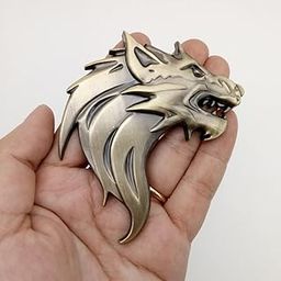 OAN 3D Copper Wolf Metal Chrome Sticker Logo Fender Badge Emblem Waterproof Self-Adhesive Non-Rusting Decal for Cars & Bikes (8 cms X 6cms appx) (Metalic Right Side)-image-87
