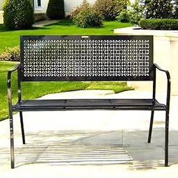 ecofynd 2 Seater Garden Bench for Indoor & Outdoor Park, 3 Feet Long Heavy Duty Waterproof Outdoor Seating Bench for Home, Terrace, Patio, Living Room, Lounge, Balcony (Black, GT003-039)-image-21