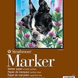 Strathmore 400 Series Marker Paper Pad | Acid Free Paper | Heavyweight with Bleed Resistant | Ideal for Finished Works | 190 GSM, 24 Sheets, 22.9 x 30.5 cm-1