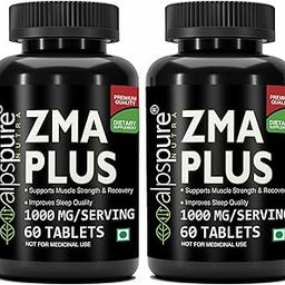 Alpspure Nutra ZMA PLUS Supplements With 100% RDA Zinc, Magnesium Aspartate Vitamin B6 &Ginko Biloba Extract For Muscle Recovery and Strength (60 Tablets Each) Pack of-2-image-54