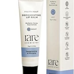 Rare Chemistry Pretty Pout Depigmenting Lip Balm Night | Moisturising, Hydrating Depigmenting |Gives Plumping Effect|With Niacinamide, Mulberry, & Cocoa|For All Skin Types |10 Gm-50