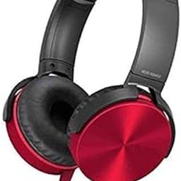 MDR-XB450 Wired Extra Bass On-Ear Headphones with Tangle Free Cable, 3.5mm Jack, Headset with Mic for Phone Calls (Red)-image-3
