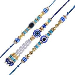 Bhaiya Bhabhi Handmade Evil Eye Rakhi | Lumba Rakhi for Bhabhi | Rakhi for Brother | Couple Rakhi Set | Rakhi Gift (2 Evil Eye Rakhi with 1 Lumba Rakhi)-image-22