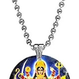 afh Maa Durga Acrylic Pendant Necklace with Bead Chain | Spiritual Devotional Jewelry-picture-49