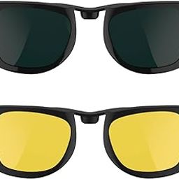 Compatible with Ray-Ban Meta Wayfarer (Standard) Smart Glasses Color Changing Clip Set RW4006 Size M (Night Vision Yellow, Green)-10