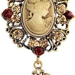 Brooch Pin Fashion Crystal Rhinestone Jewellery Pin Vintage Clothing Accessories Decoration Retro Beauty Head Crystal Gold Brooches For Women- S250-24