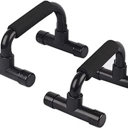 OLAHRAGA Foldable Plastic Non-Slip Sturdy Structure Portable - The Push Up Handles for Floor are Great for Strength Workouts (Black)-18