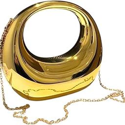 Box-shaped Acrylic Women's Crossbody Sling Bag – Gold-tone Pleated Metallic Mini Clutch Purse, Fashion Versatile Shoulder Evening Handbag, Ladies Lipstick Case, Affordable Gift For Girls-4
