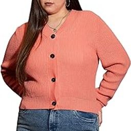 Curve Peach Front Button Cardigan-image-49