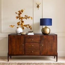 TGF Furniture Store Modern Wood Sideboard Cabinet – Walnut Brown Storage Console with 3 Drawers and 2 Doors – Elegant Buffet Table for Living Room, Dining Room, or Entryway-image-60