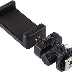 SUPERNIC Adjustable Angle Pole Swivel Hot Shoe Mount 1/4" Screw Hot Shoe Mount Adapter with Universal Mobile Phone Clip Holder for Mounting Video Camcorder Monitors-19