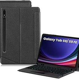TECPHILE Keyboard Case for Samsung Galaxy Tab S9 FE 10.9”/ S9 11” Cover with Trackpad, 7 Color Backlit, S Pen Holder, Magnetically Detachable Bluetooth Keyboard, Tri-Fold Design, Type C Fast Charging-0