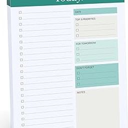 AccuPrints A5 To Do List Notepad - Daily Planner Undated 50 Sheets/100 Pages Tear Off, 5.8" x 8.2" | Planning Memo Pad | Checklist Productivity Note Pad for Work and Personal Organized-1
