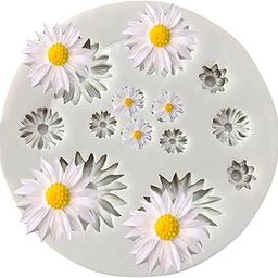 RKPM HOMES Daisy Flower Cupcake Fondant Mold I 3D Mini Flowers Silicone Chocolate Mold I for DIY Handmade Sugarcraft Cake Decoration Polymer Candy Cookies Muffin Soap Resin Wax Making (13Cavity)-image-17
